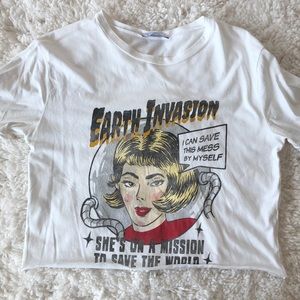 Cropped Zara graphic tee
